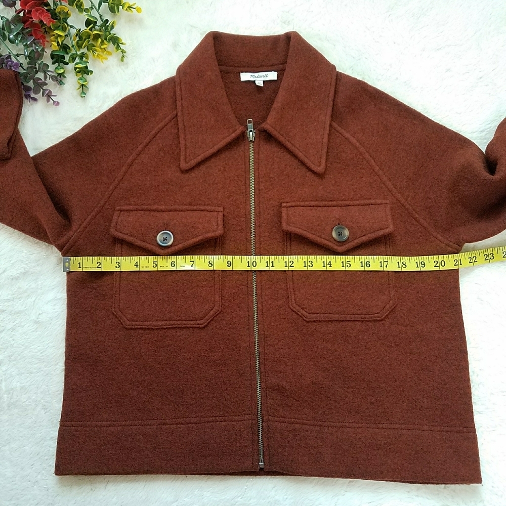 MADEWELL Johnsville Wool Sweater Jacket in Heather Brick - Picture 4 of 8
